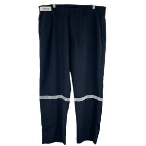 Armorex by UniFirst FR Flame Resistant Blue work pants visibility strip 40X30